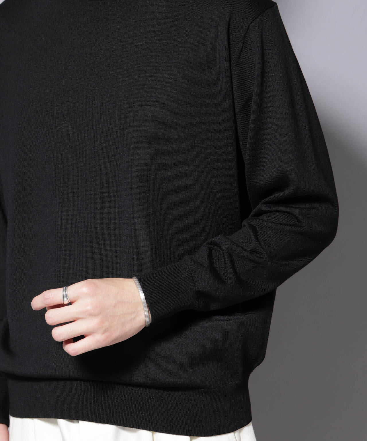 「毛玉レスニット」ファインゲージモックネック 6685222203