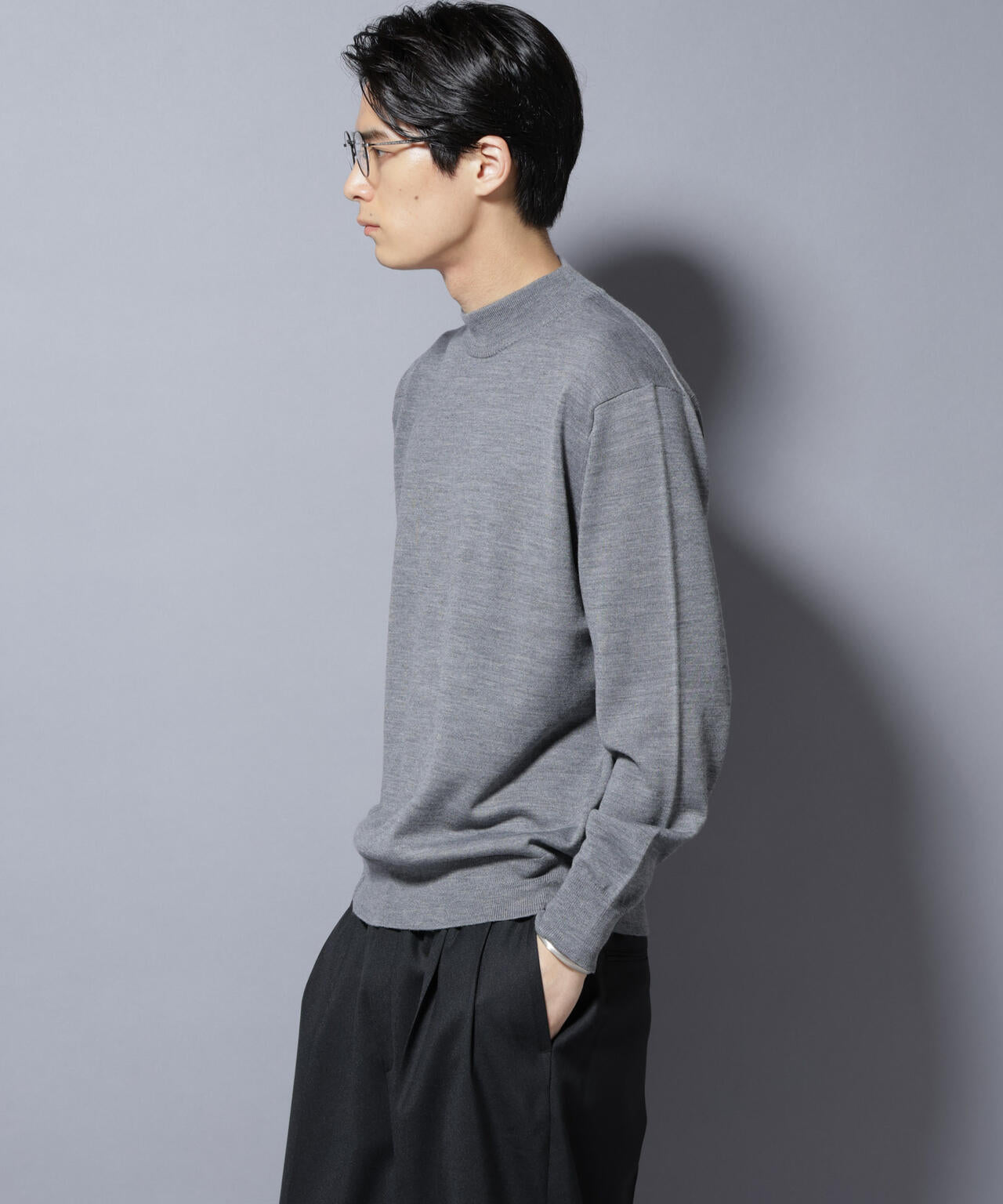 「毛玉レスニット」ファインゲージモックネック 6685222203