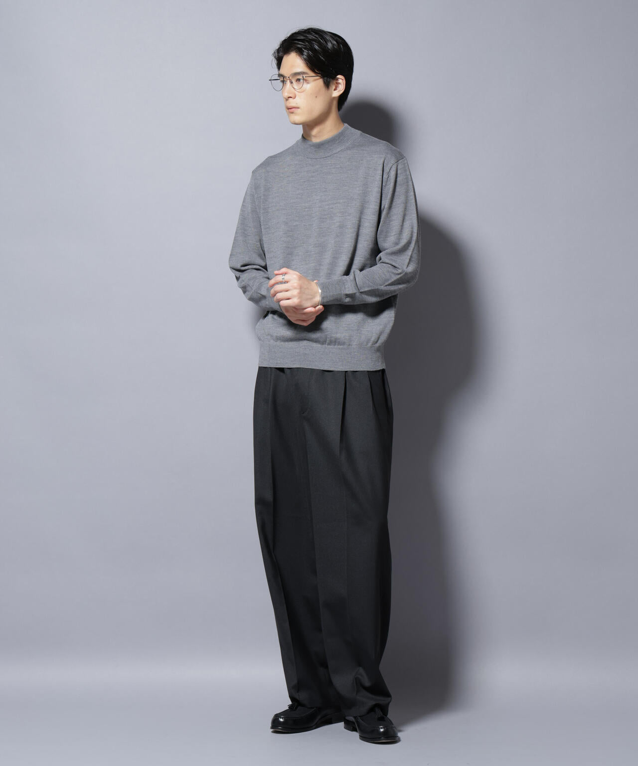 「毛玉レスニット」ファインゲージモックネック 6685222203