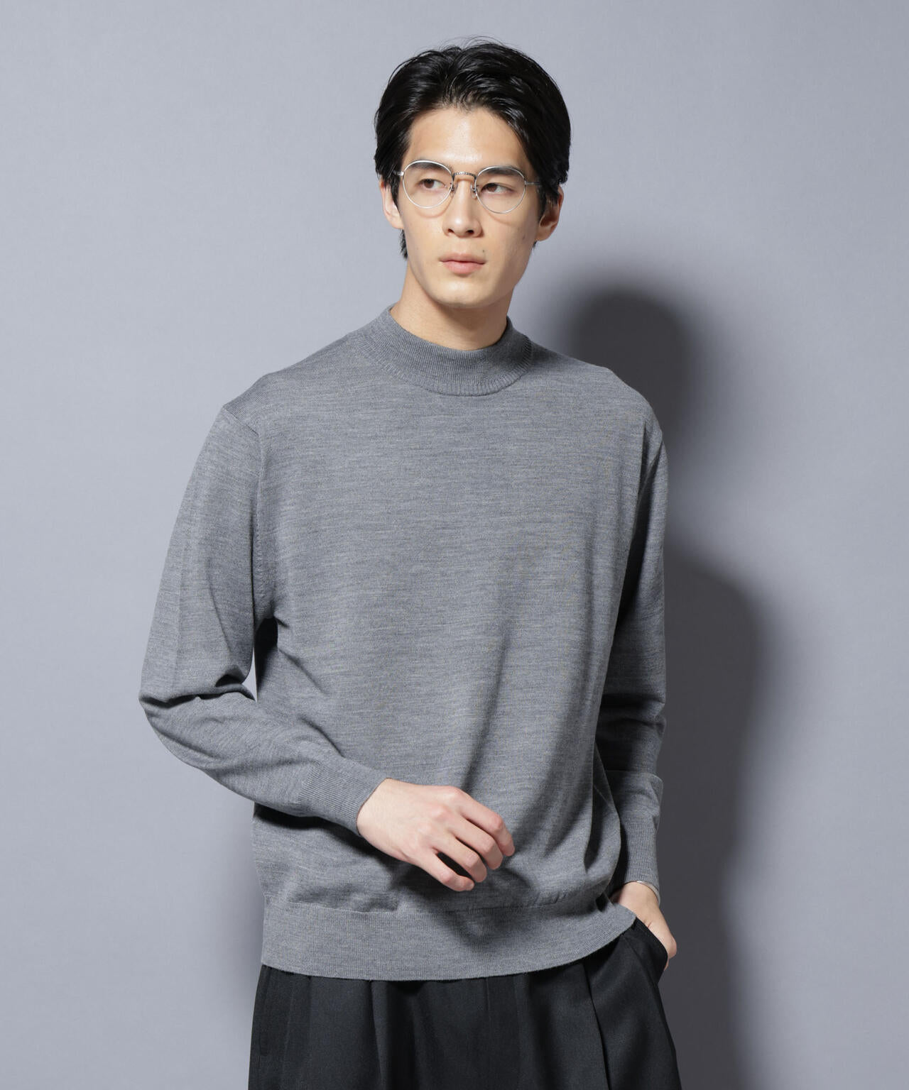 「毛玉レスニット」ファインゲージモックネック 6685222203