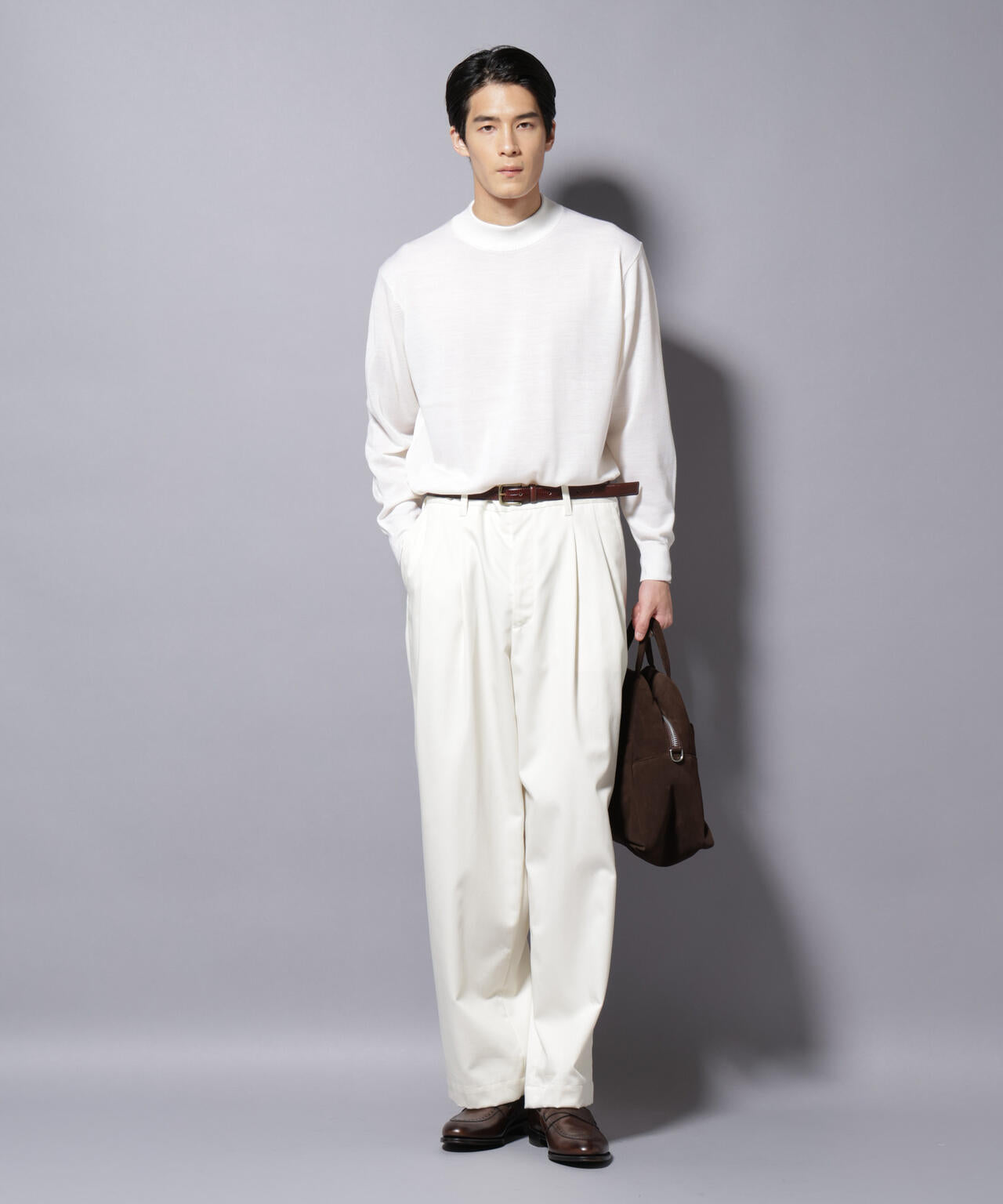 「毛玉レスニット」ファインゲージモックネック 6685222203