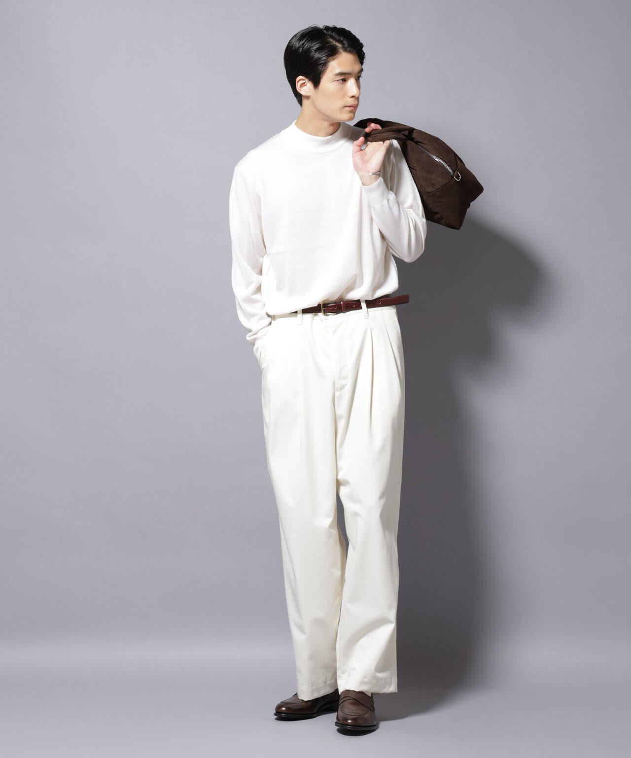 「毛玉レスニット」ファインゲージモックネック 6685222203