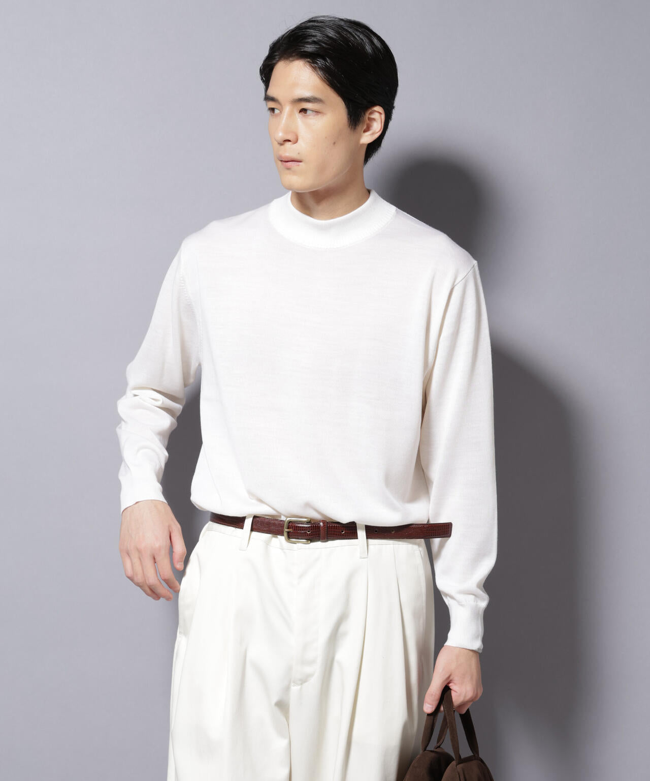 「毛玉レスニット」ファインゲージモックネック 6685222203