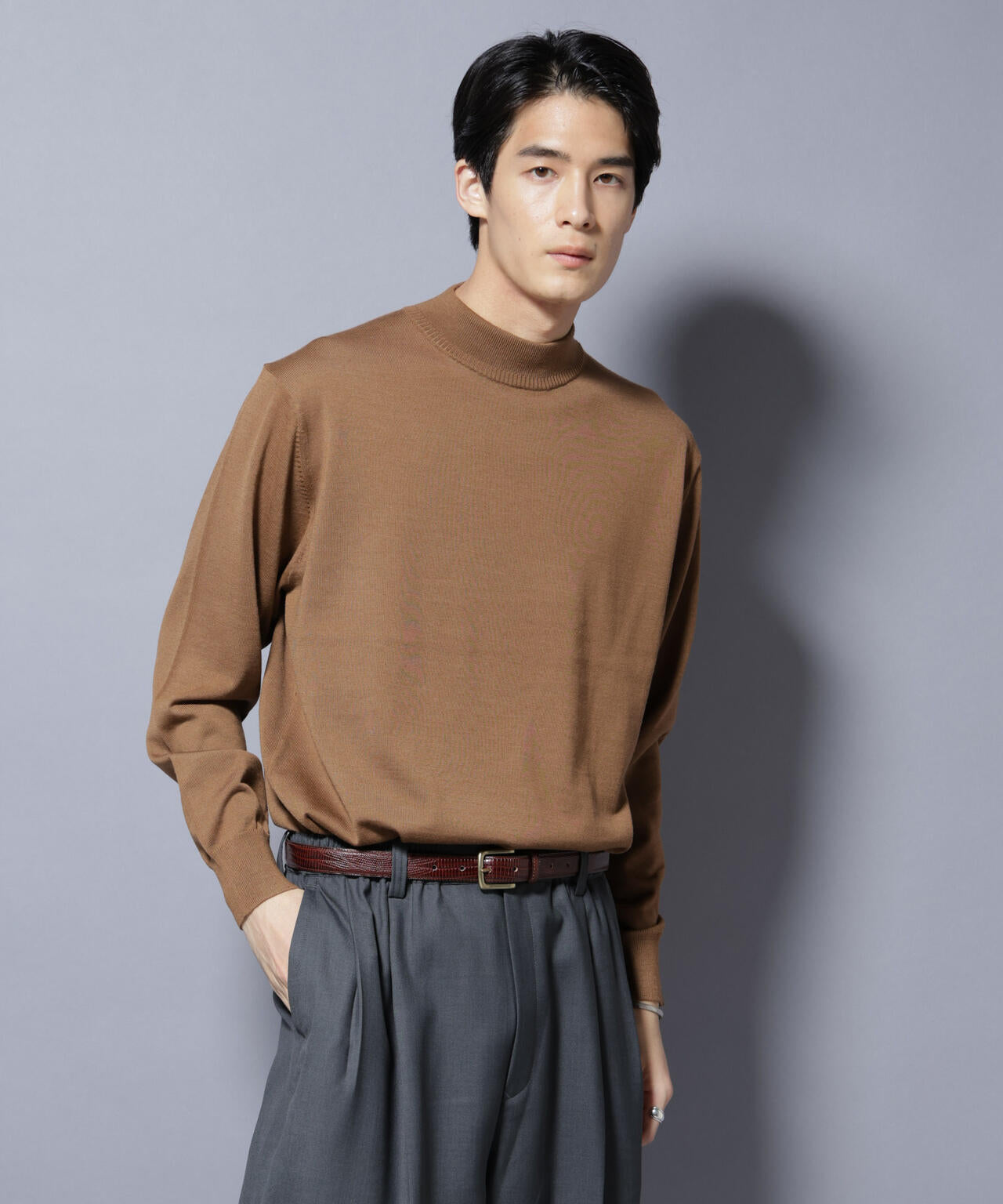 「毛玉レスニット」ファインゲージモックネック 6685222203