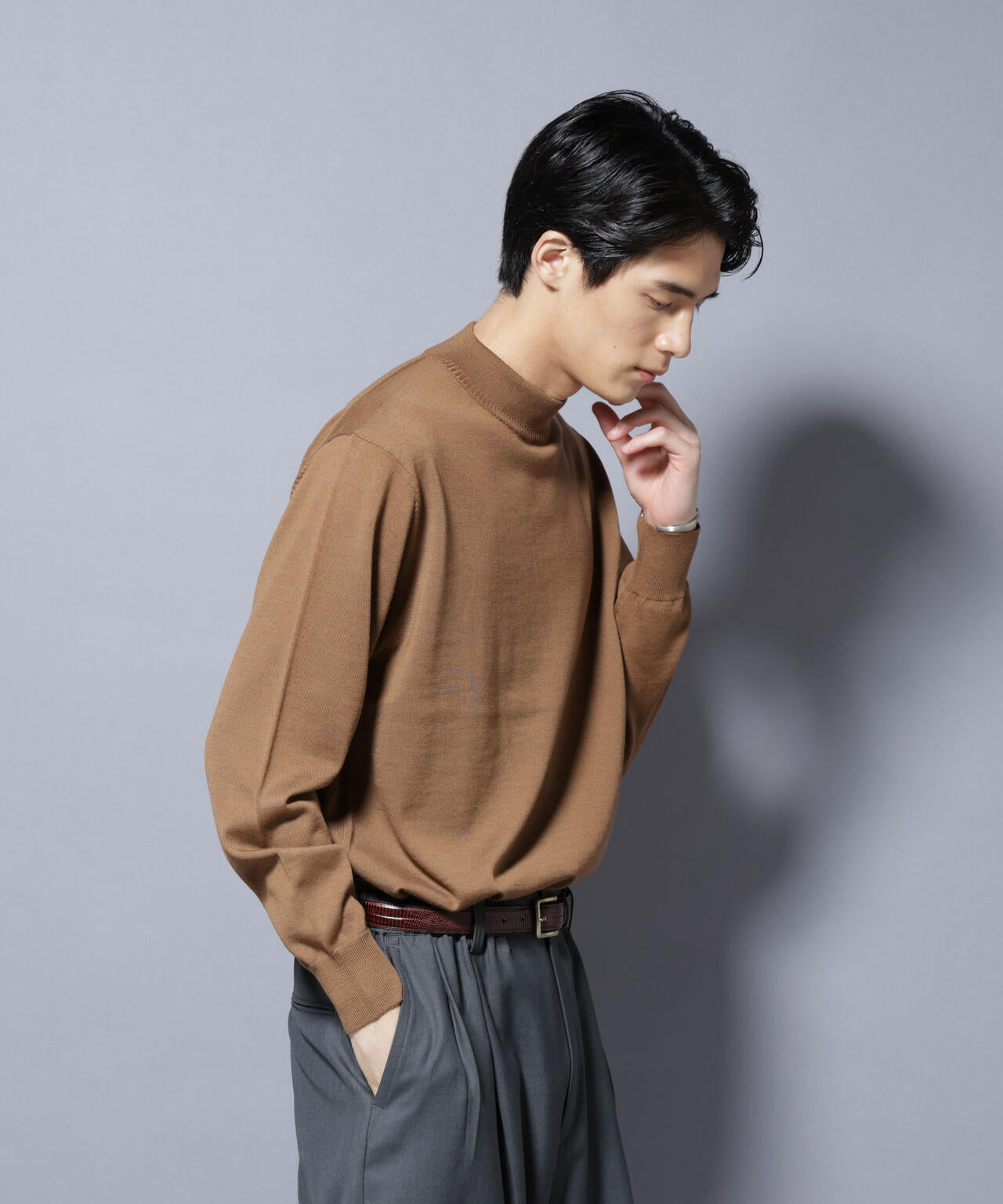 「毛玉レスニット」ファインゲージモックネック 6685222203