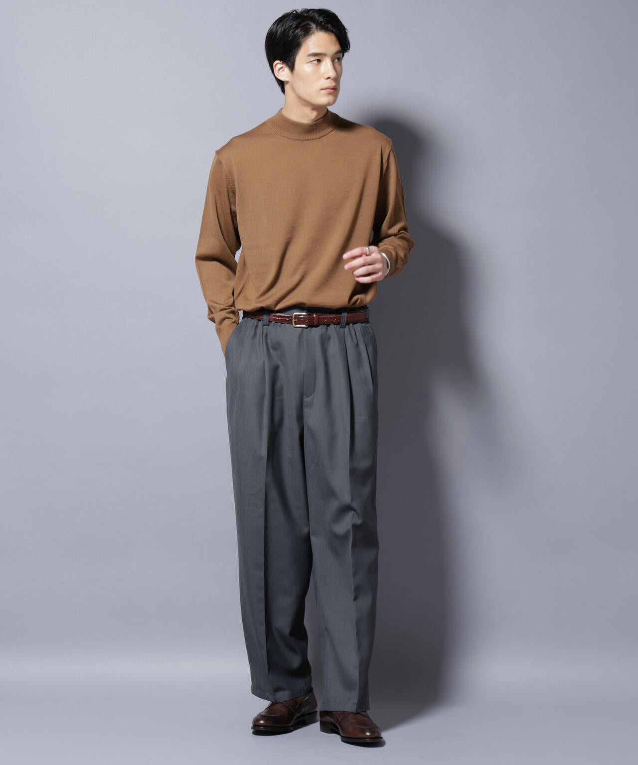 「毛玉レスニット」ファインゲージモックネック 6685222203