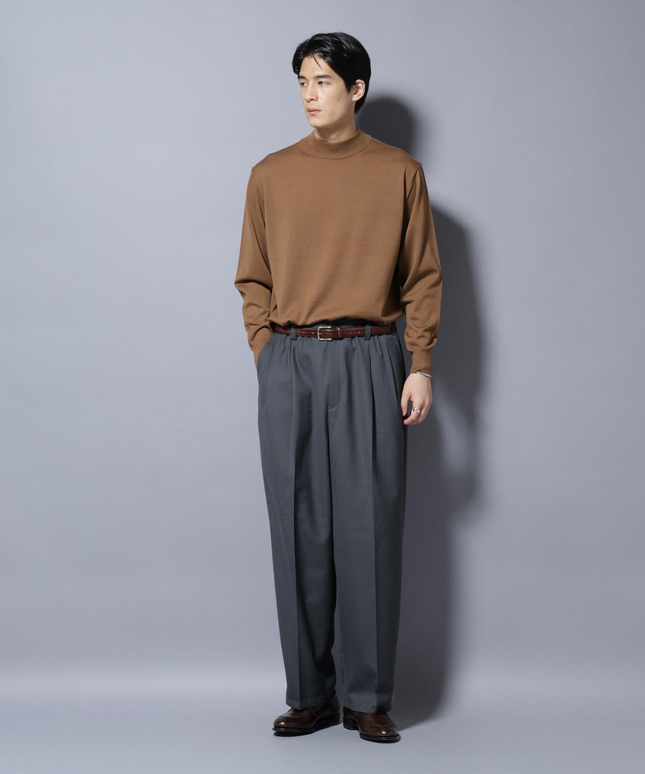 「毛玉レスニット」ファインゲージモックネック 6685222203