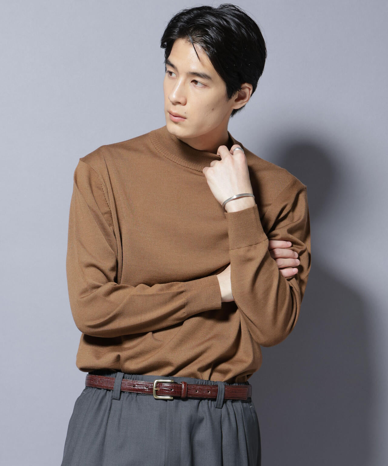 「毛玉レスニット」ファインゲージモックネック 6685222203