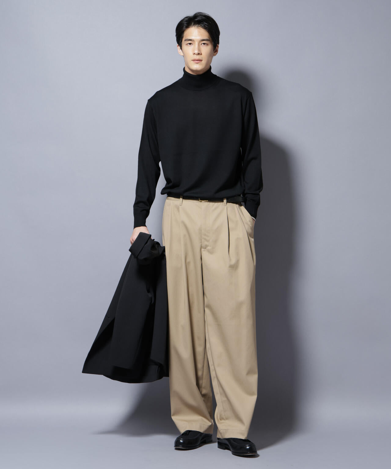 「毛玉レスニット」ファインゲージタートルネック 6685222204