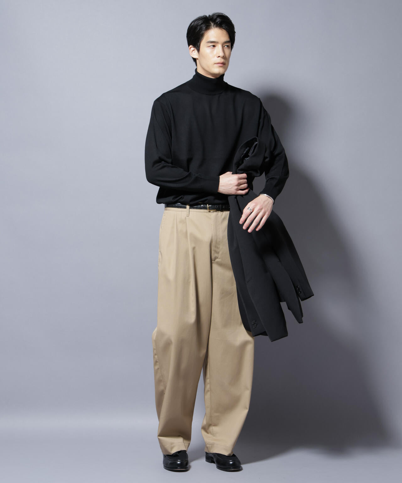 「毛玉レスニット」ファインゲージタートルネック 6685222204