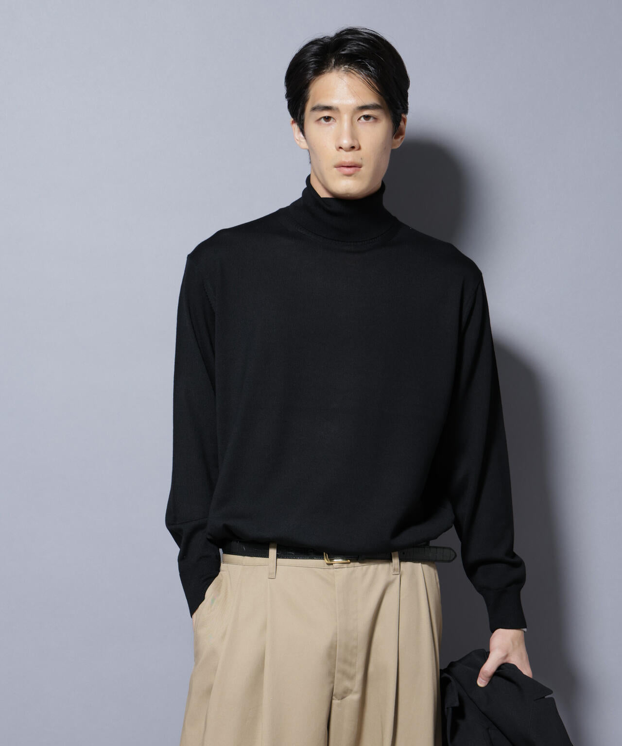 「毛玉レスニット」ファインゲージタートルネック 6685222204