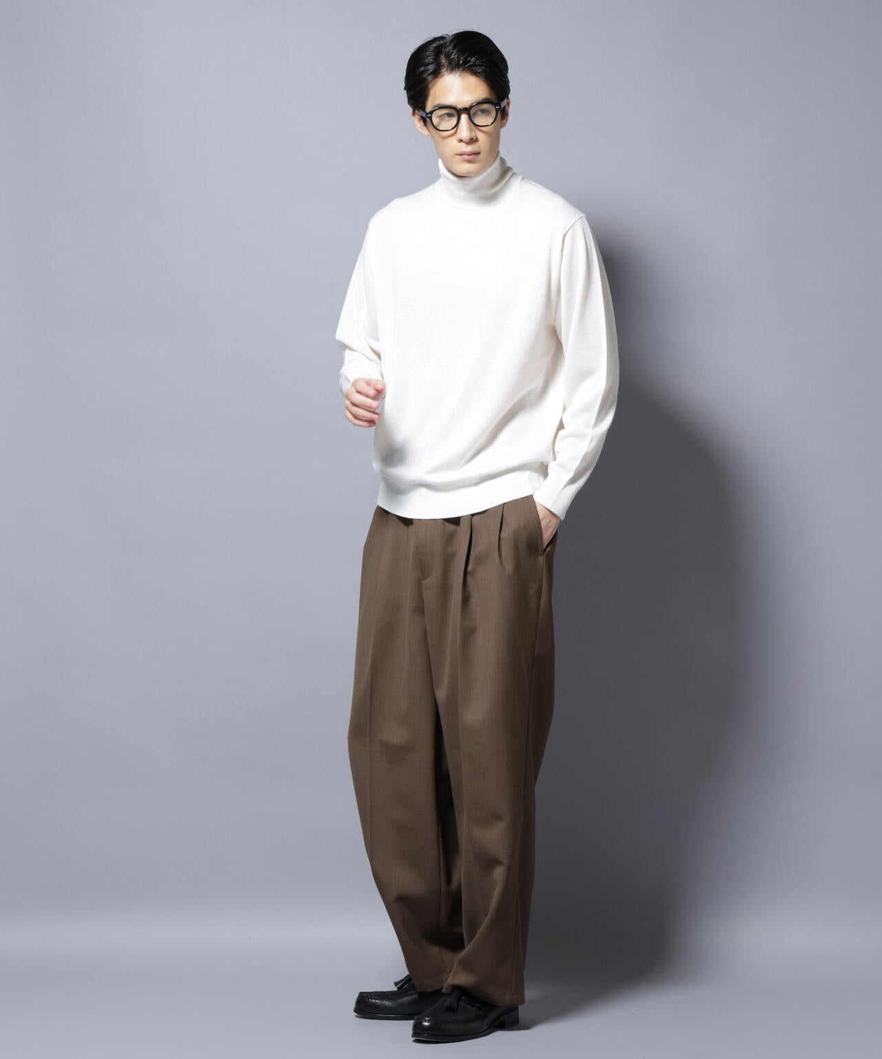 「毛玉レスニット」ファインゲージタートルネック 6685222204