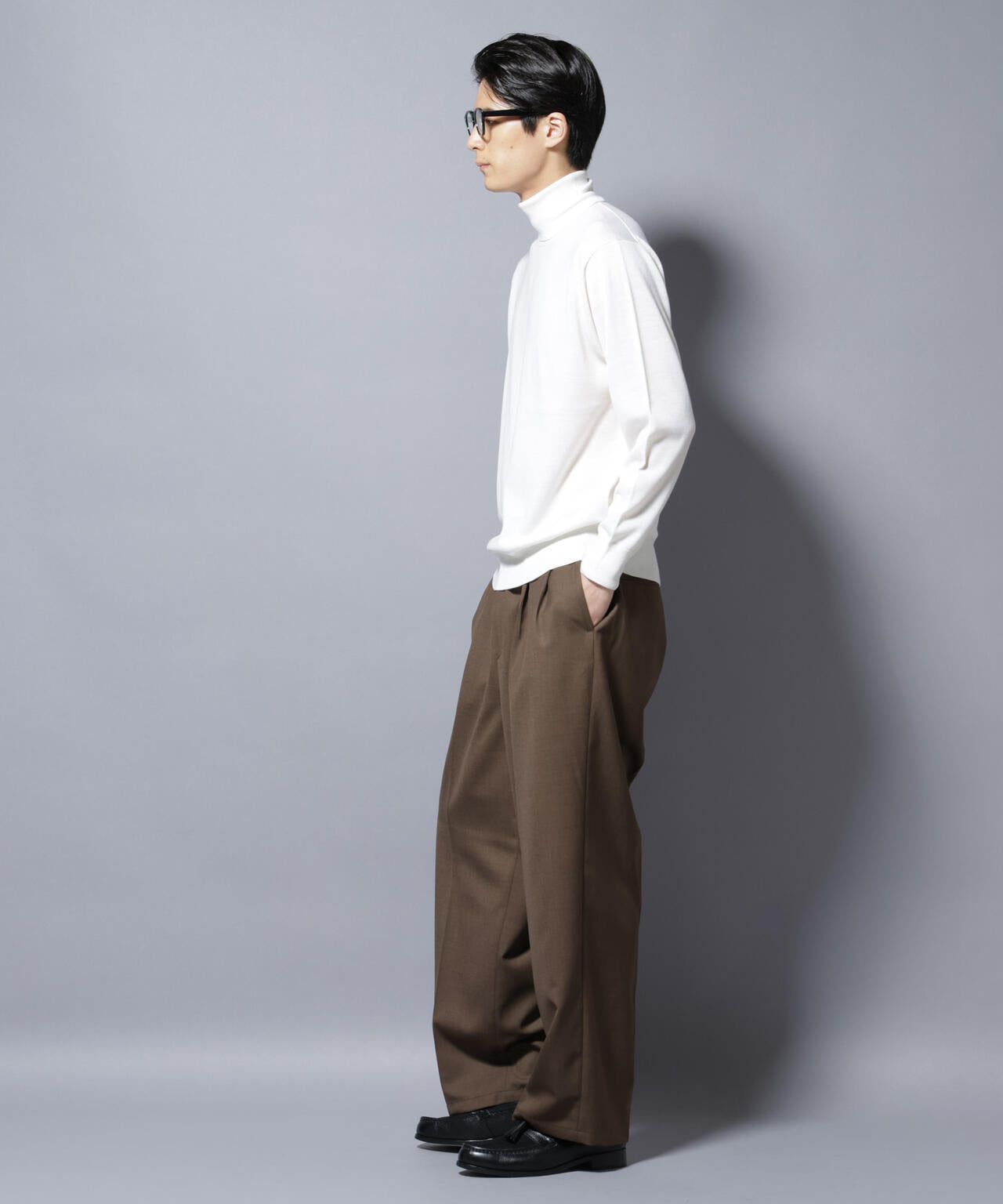 「毛玉レスニット」ファインゲージタートルネック 6685222204