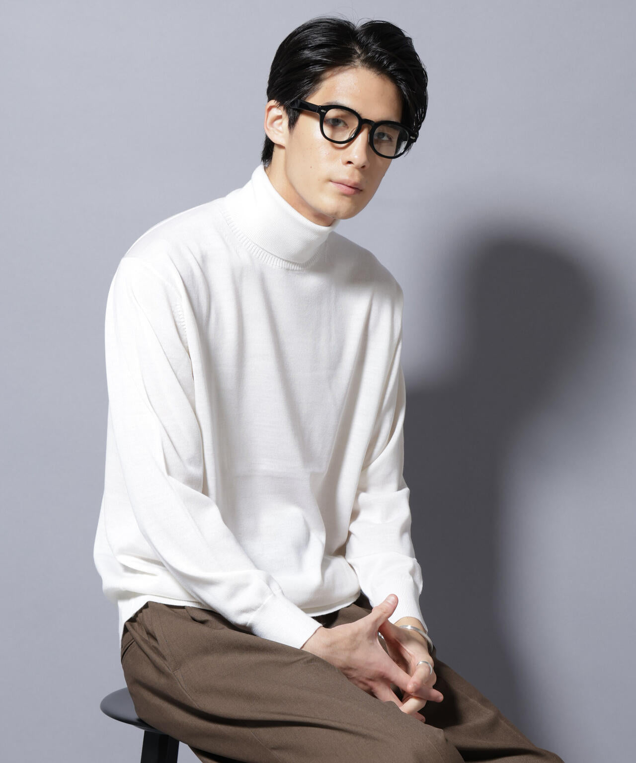 「毛玉レスニット」ファインゲージタートルネック 6685222204