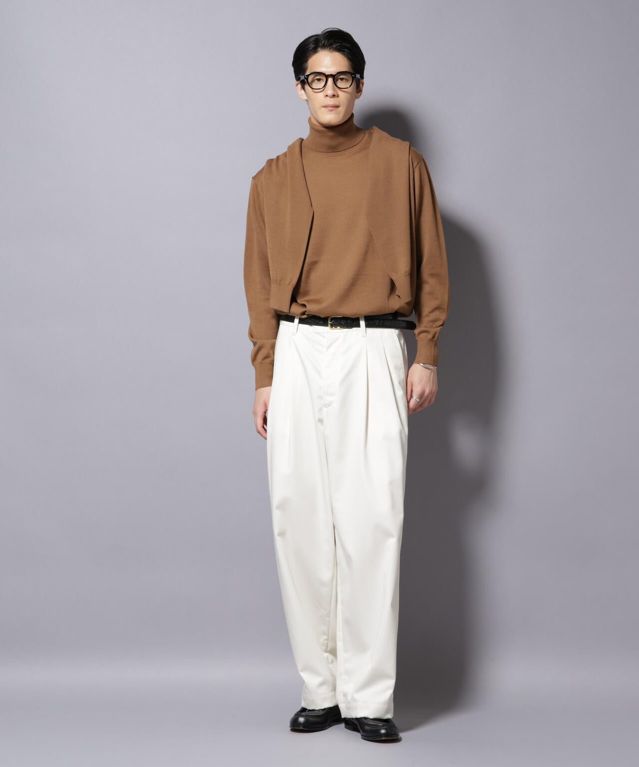 「毛玉レスニット」ファインゲージタートルネック 6685222204