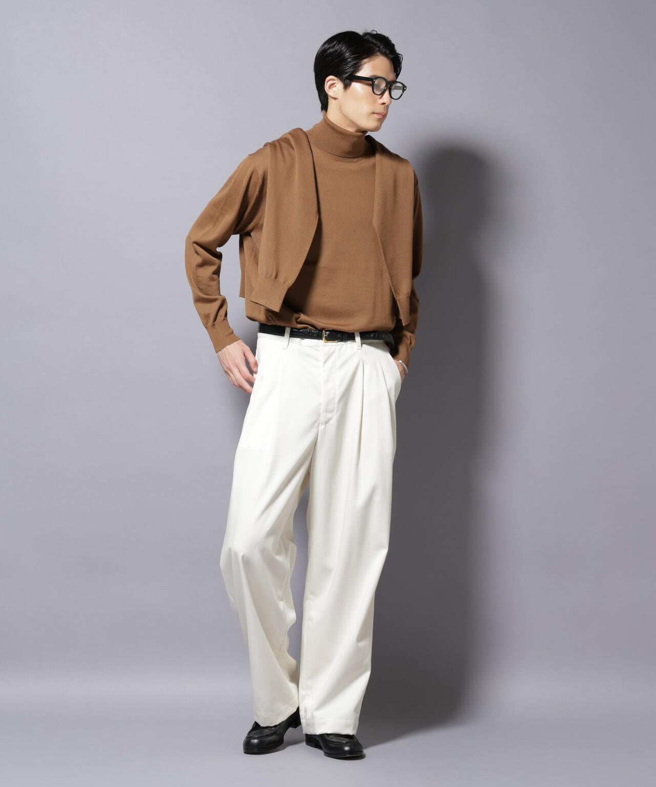 「毛玉レスニット」ファインゲージタートルネック 6685222204