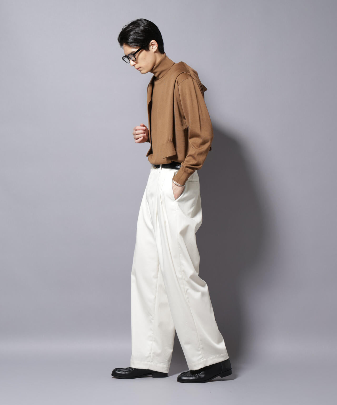 「毛玉レスニット」ファインゲージタートルネック 6685222204