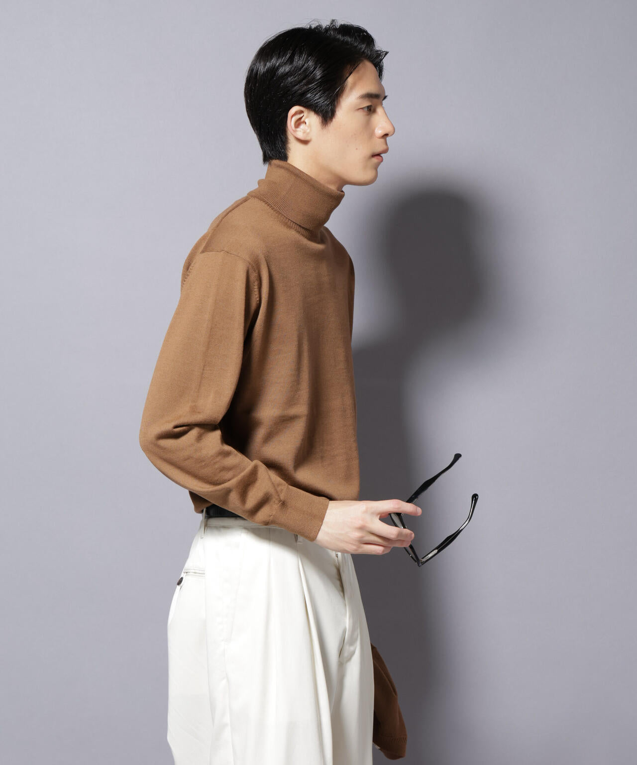 「毛玉レスニット」ファインゲージタートルネック 6685222204