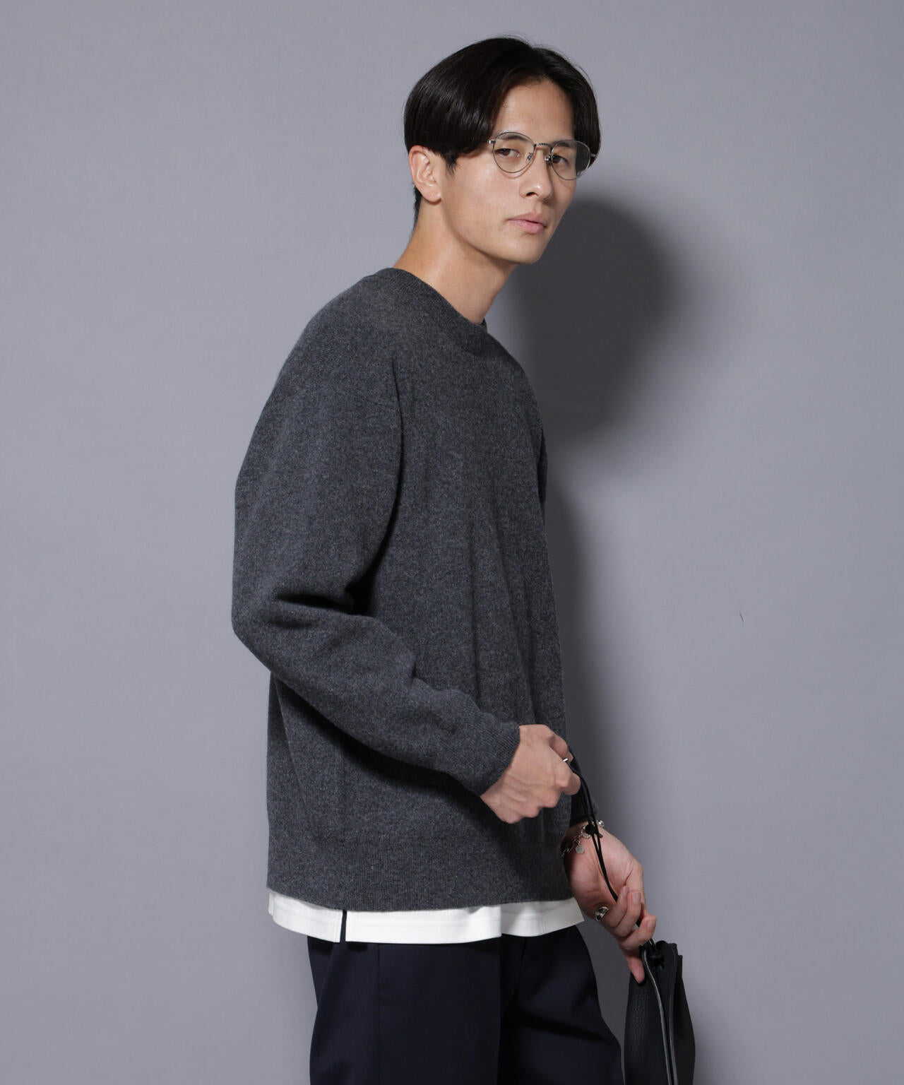 ウールカシミヤクルーネックプルオーバー 6685222205