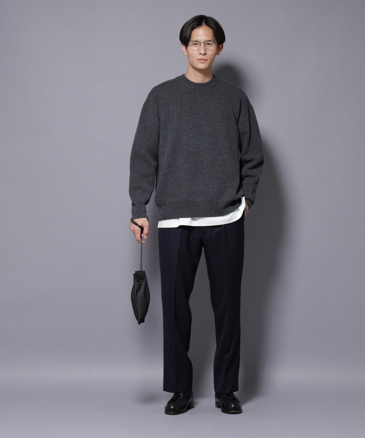 ウールカシミヤクルーネックプルオーバー 6685222205