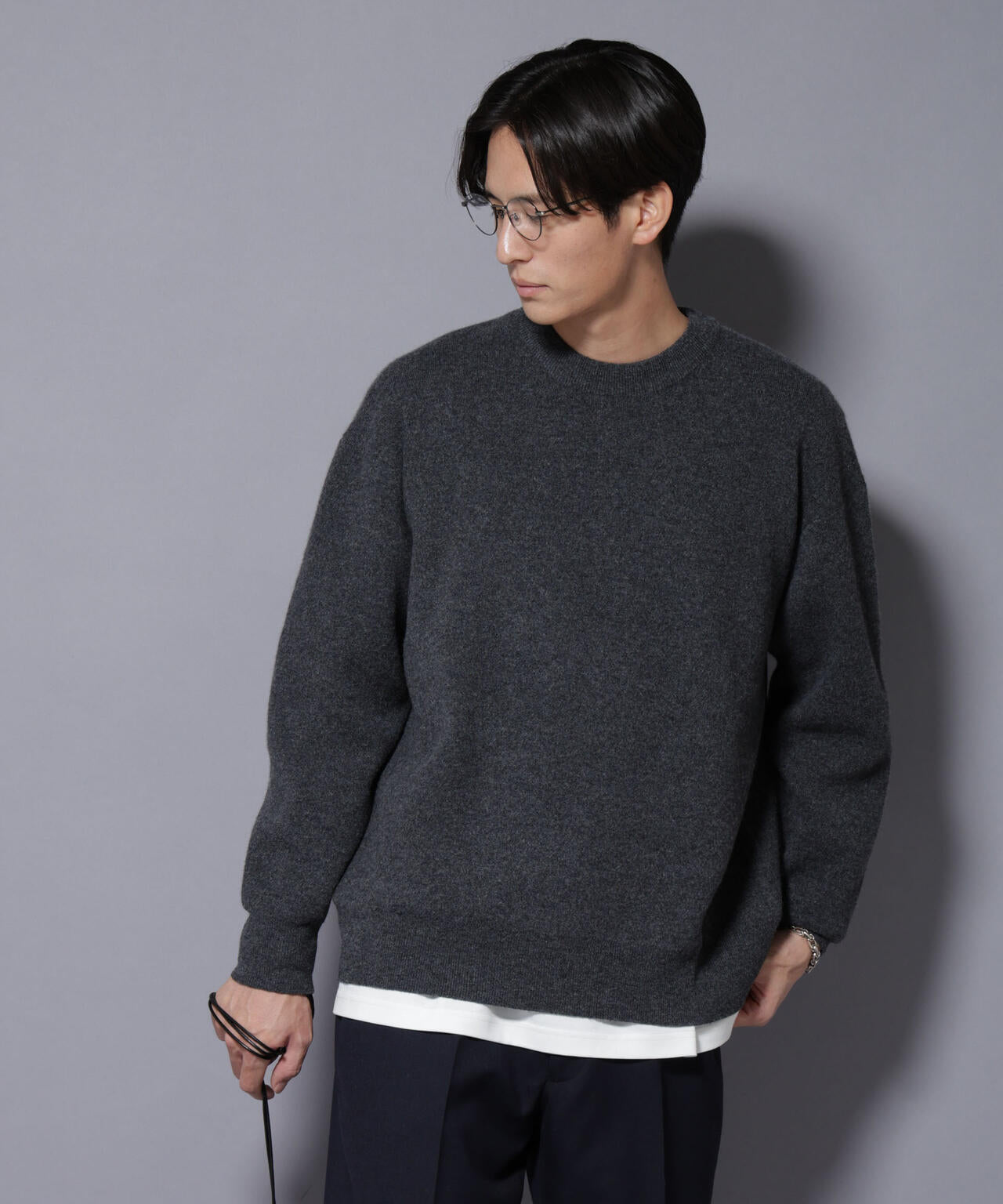 ウールカシミヤクルーネックプルオーバー 6685222205