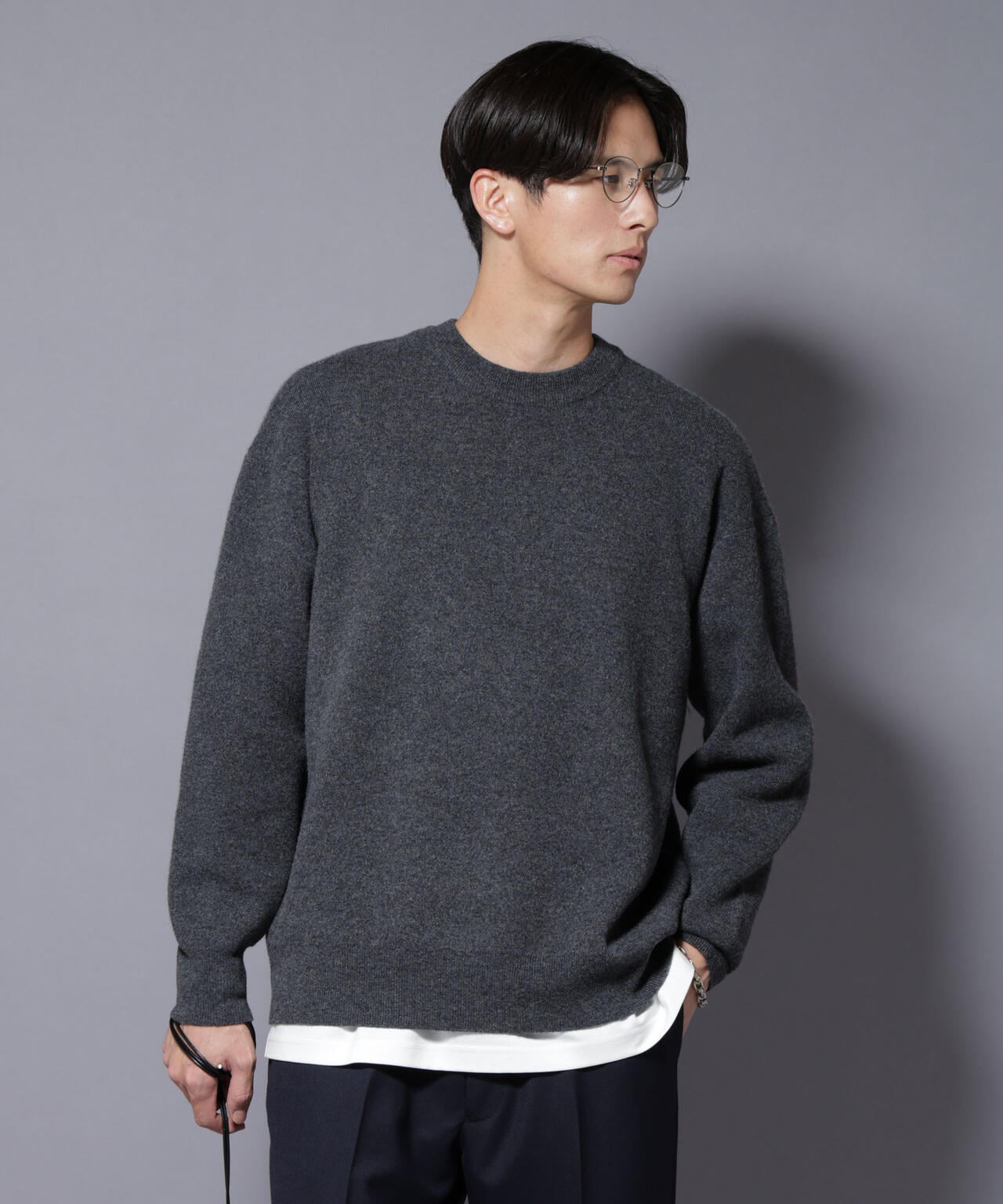 ウールカシミヤクルーネックプルオーバー 6685222205