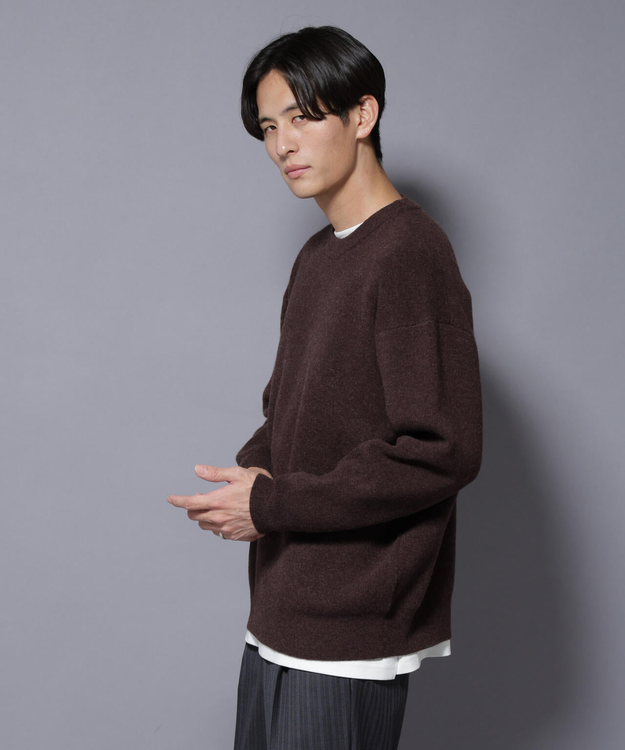 ウールカシミヤクルーネックプルオーバー 6685222205