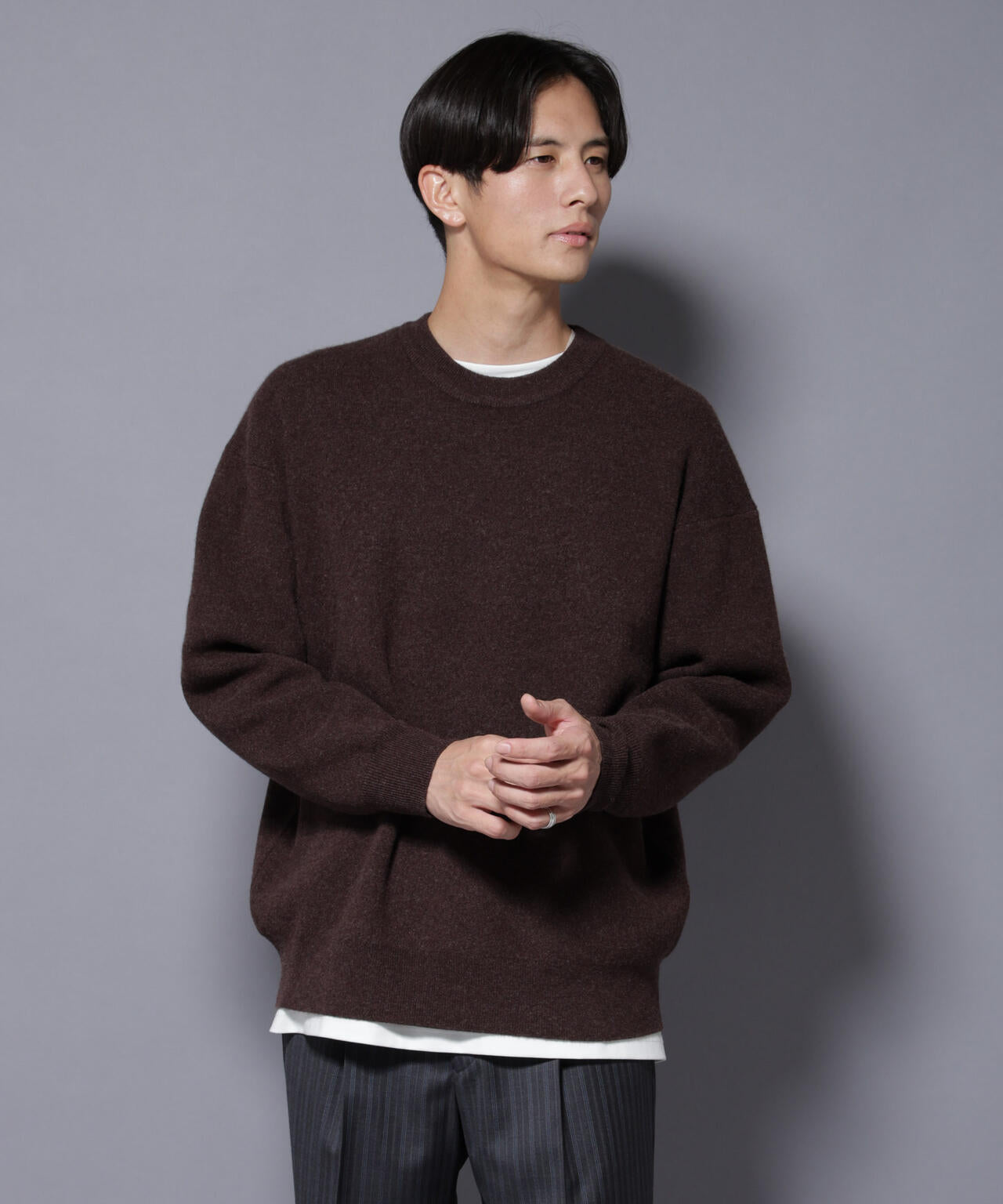 ウールカシミヤクルーネックプルオーバー 6685222205