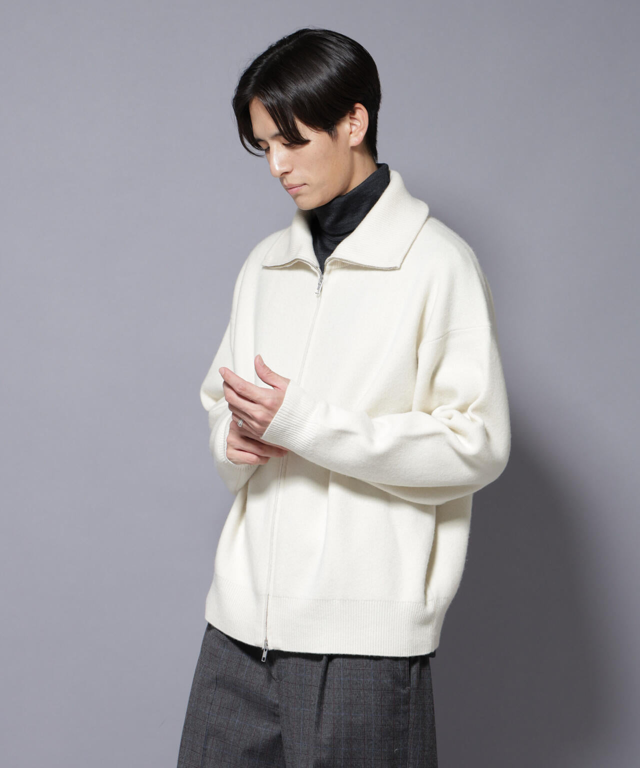 ウールカシミヤドライバーズニット 6685222206