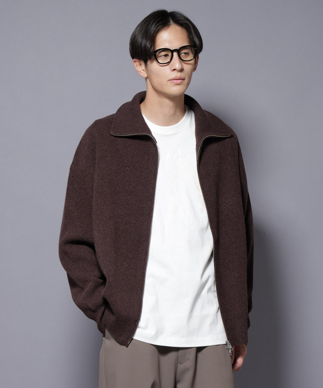 ウールカシミヤドライバーズニット 6685222206