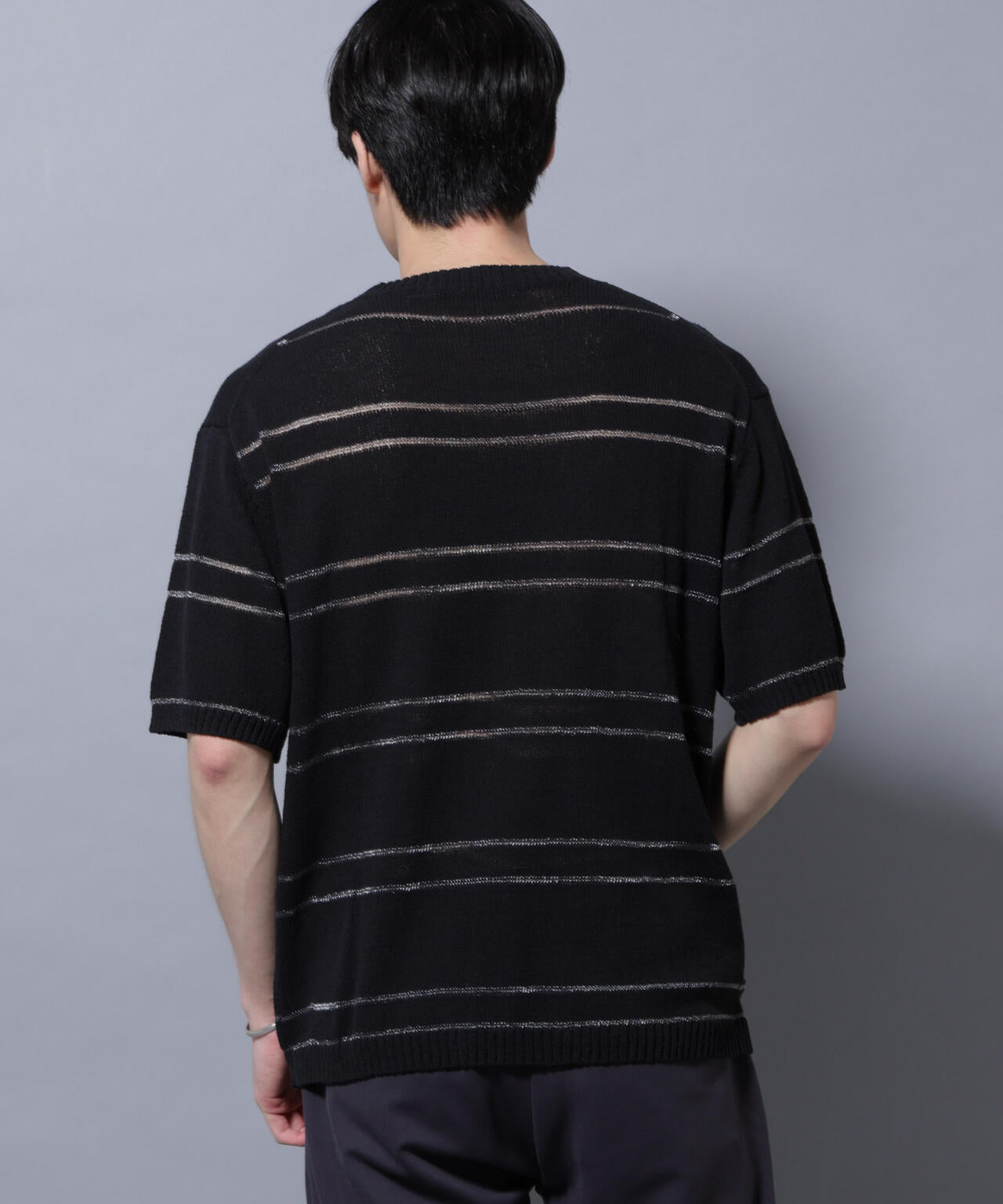 ブークレーラメボーダー ニットTシャツ 6685222211