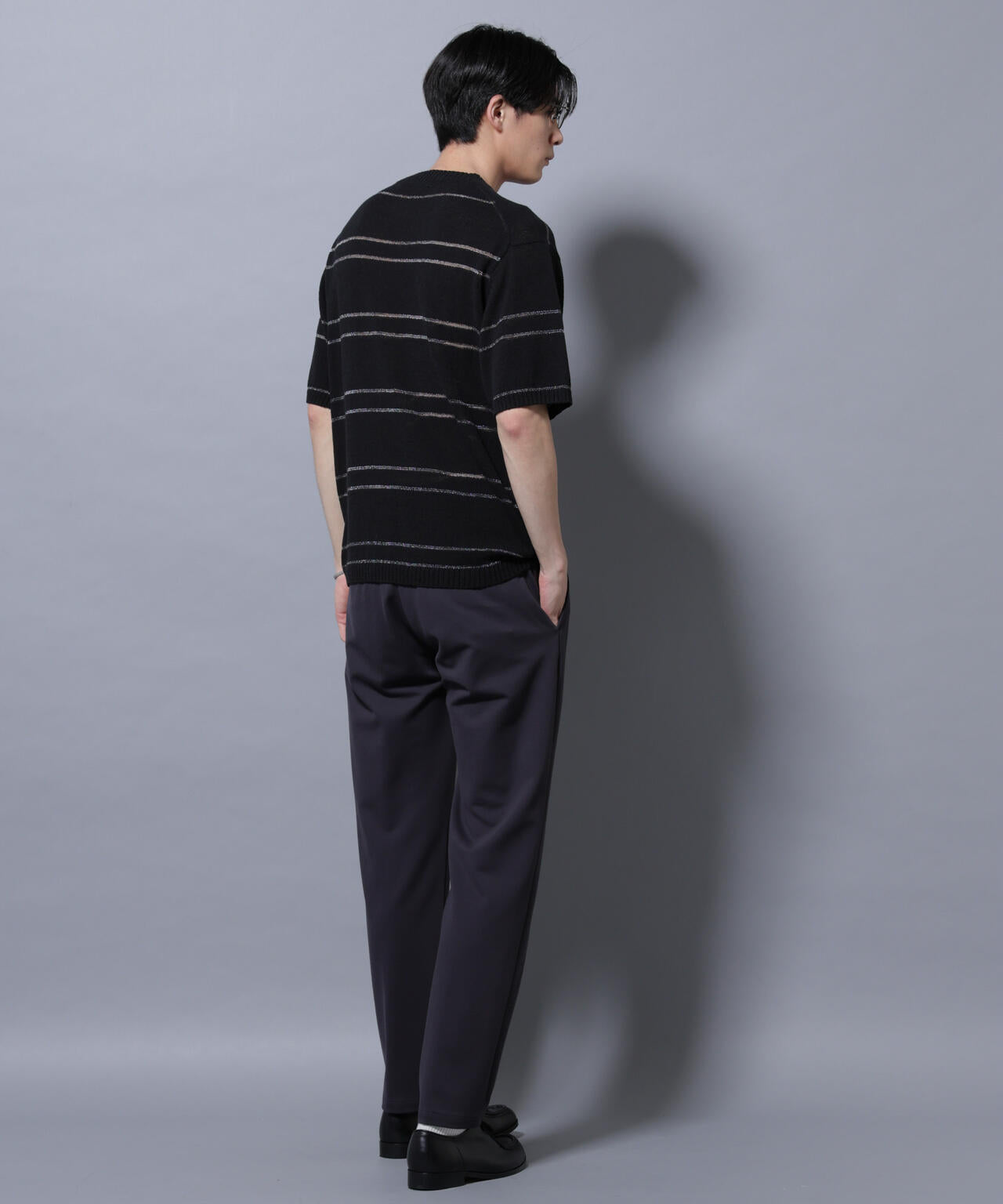 ブークレーラメボーダー ニットTシャツ 6685222211