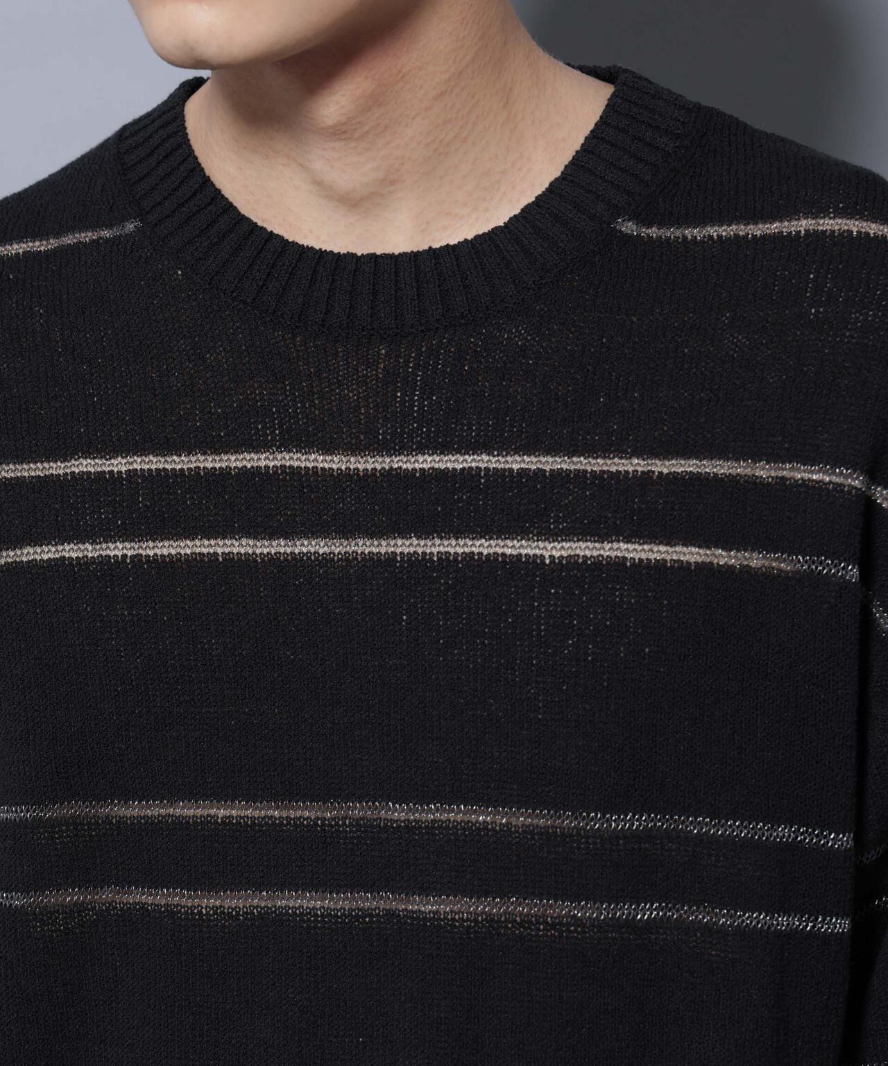 ブークレーラメボーダー ニットTシャツ 6685222211