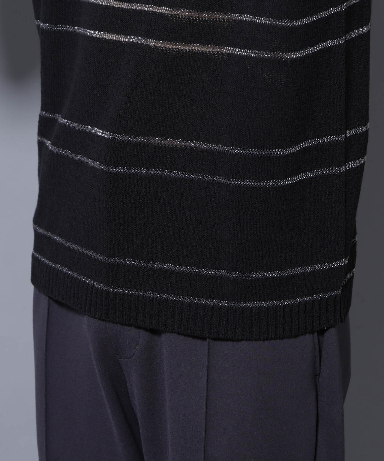 ブークレーラメボーダー ニットTシャツ 6685222211