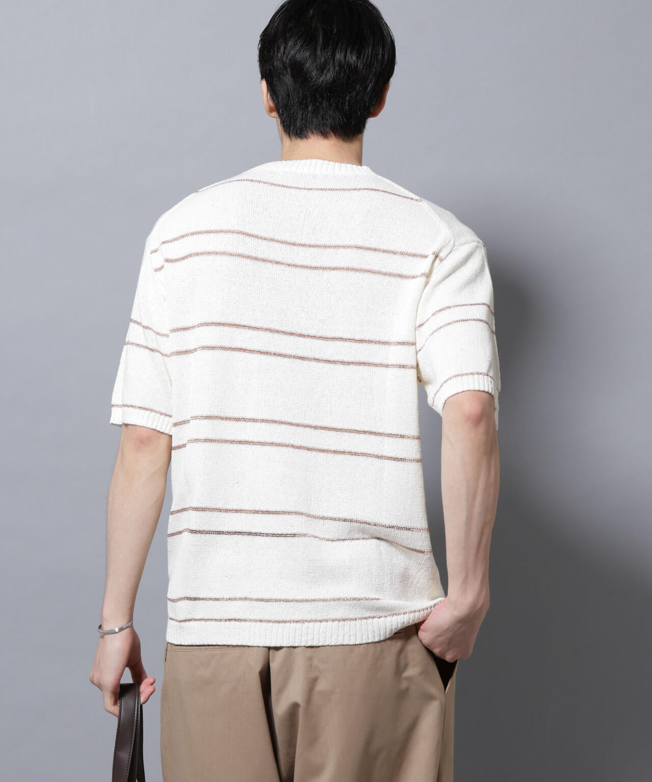 ブークレーラメボーダー ニットTシャツ 6685222211