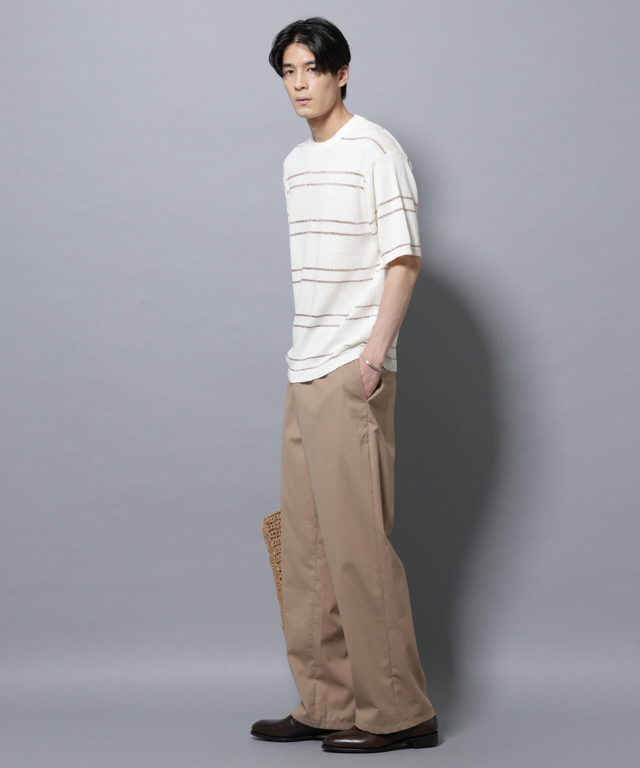 ブークレーラメボーダー ニットTシャツ 6685222211