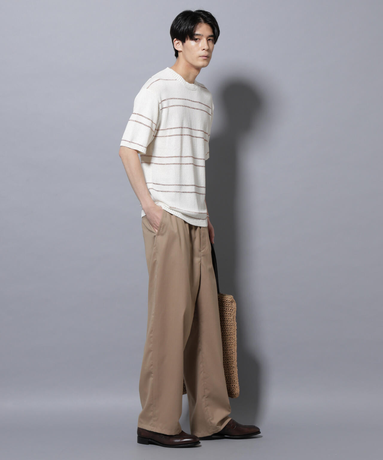 ブークレーラメボーダー ニットTシャツ 6685222211