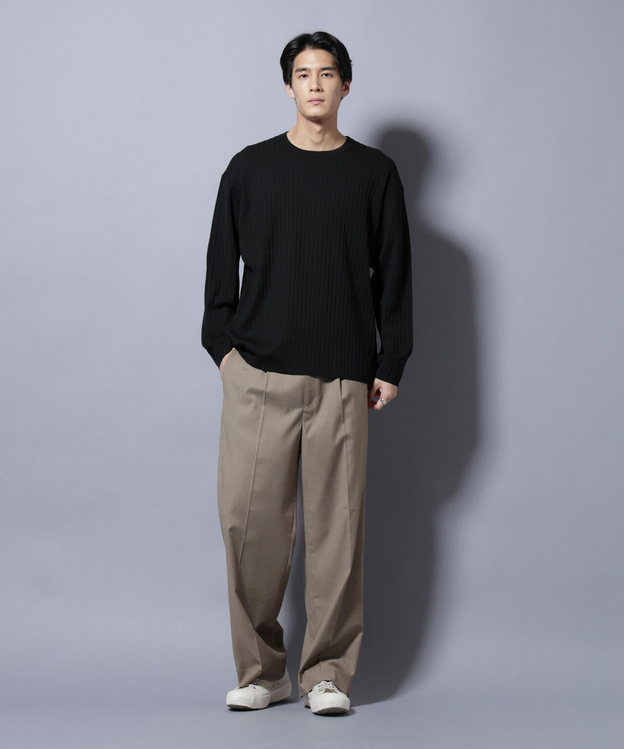 CICA&UVカット リブニットクルーネック 6685222221