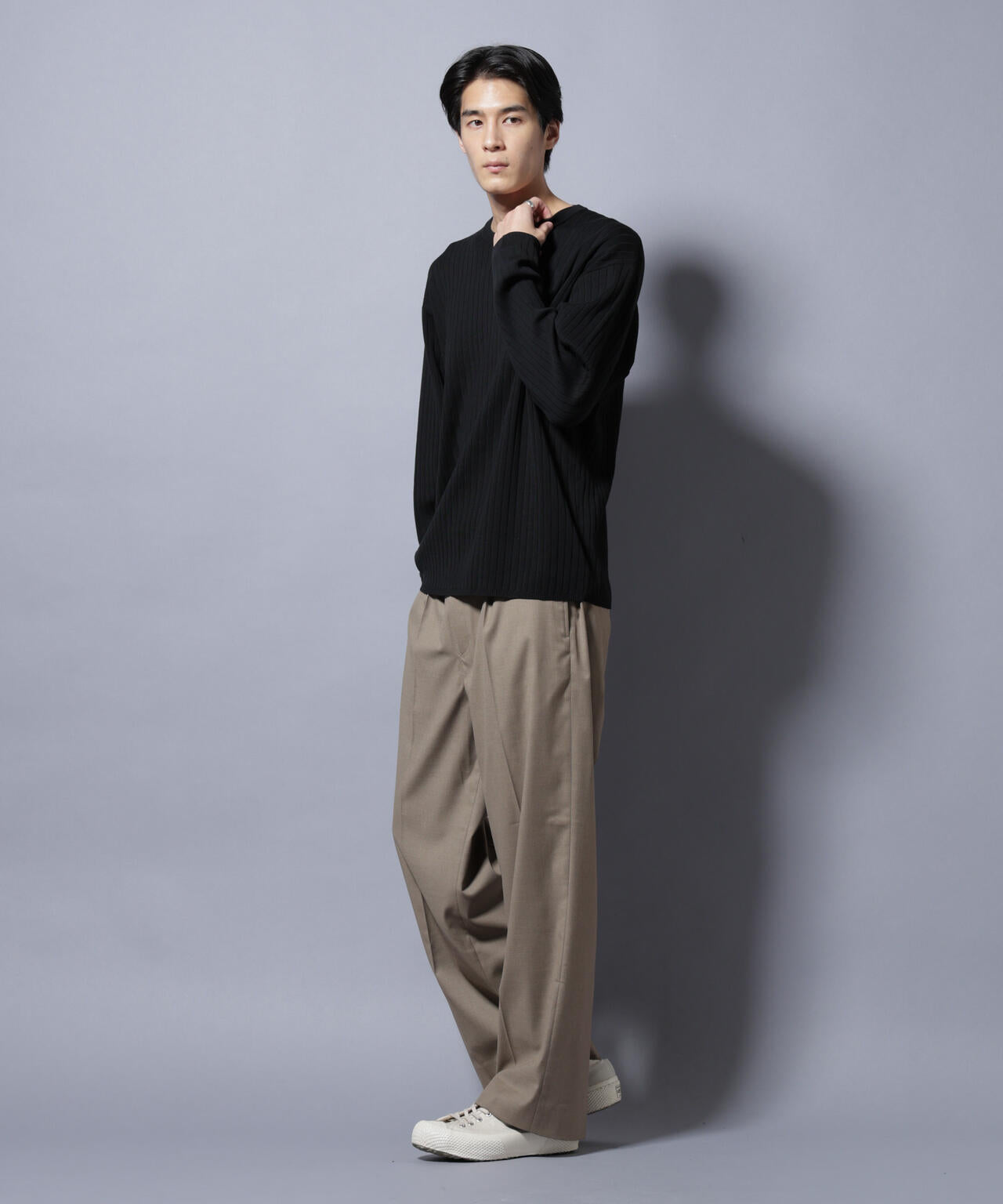 CICA&UVカット リブニットクルーネック 6685222221