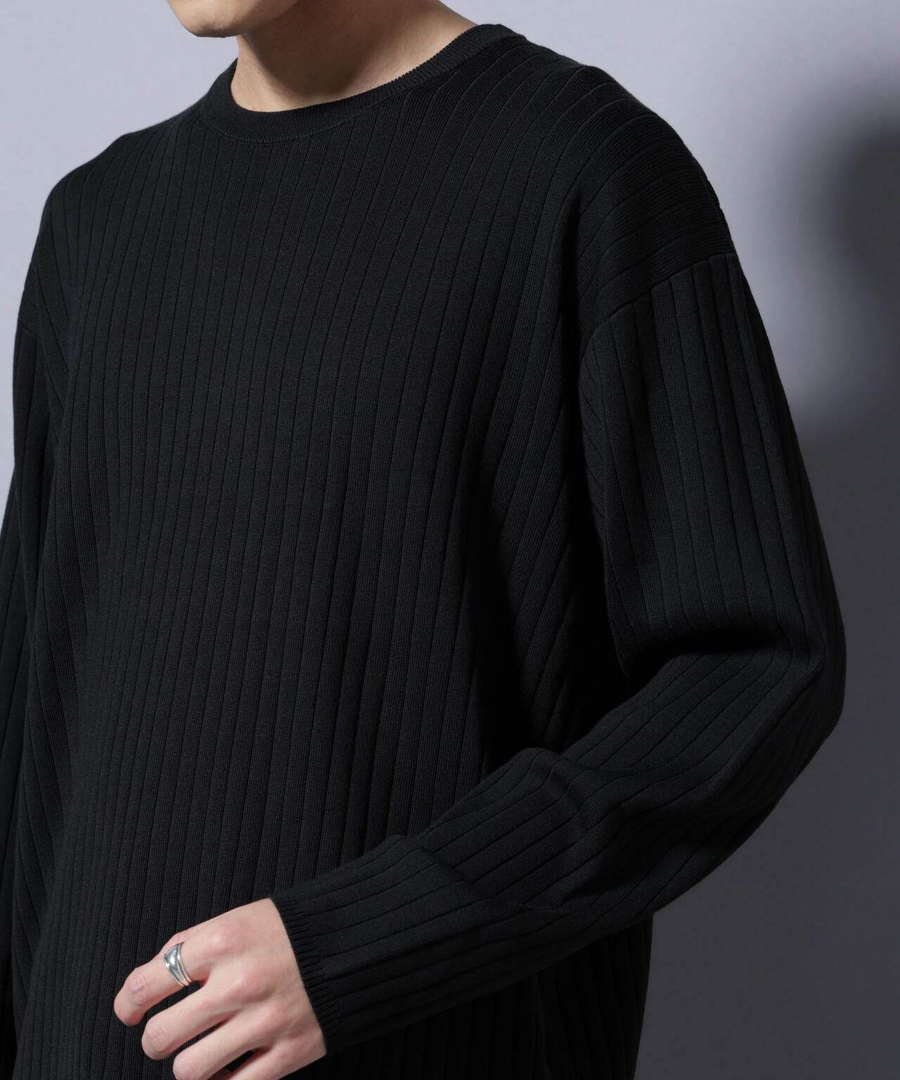 CICA&UVカット リブニットクルーネック 6685222221