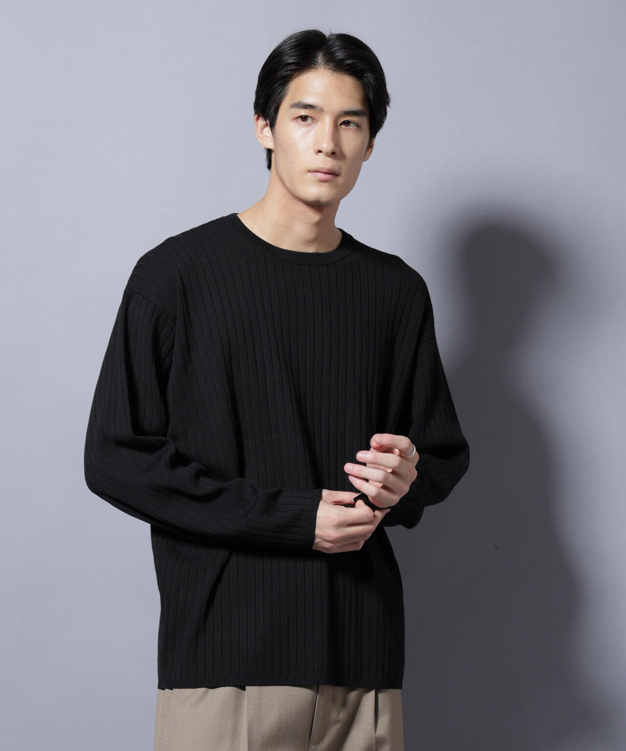 CICA&UVカット リブニットクルーネック 6685222221