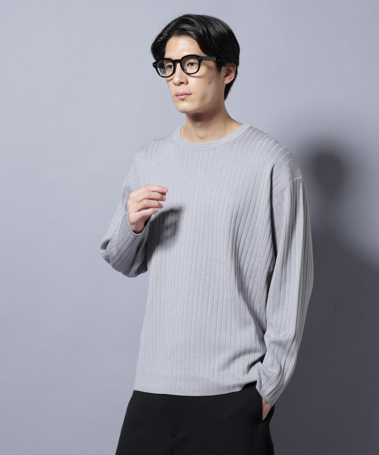 CICA&UVカット リブニットクルーネック 6685222221