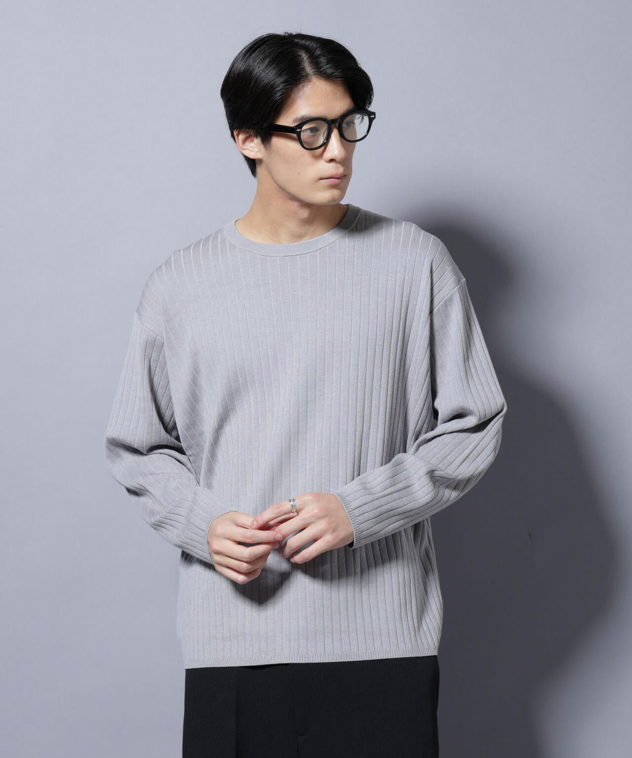 CICA&UVカット リブニットクルーネック 6685222221