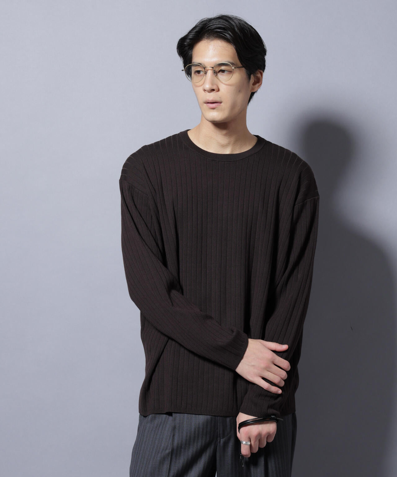 CICA&UVカット リブニットクルーネック 6685222221