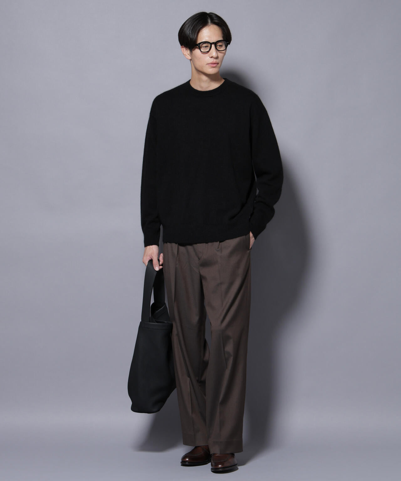 アンゴラ混ライトクルーネックニット 6685222226