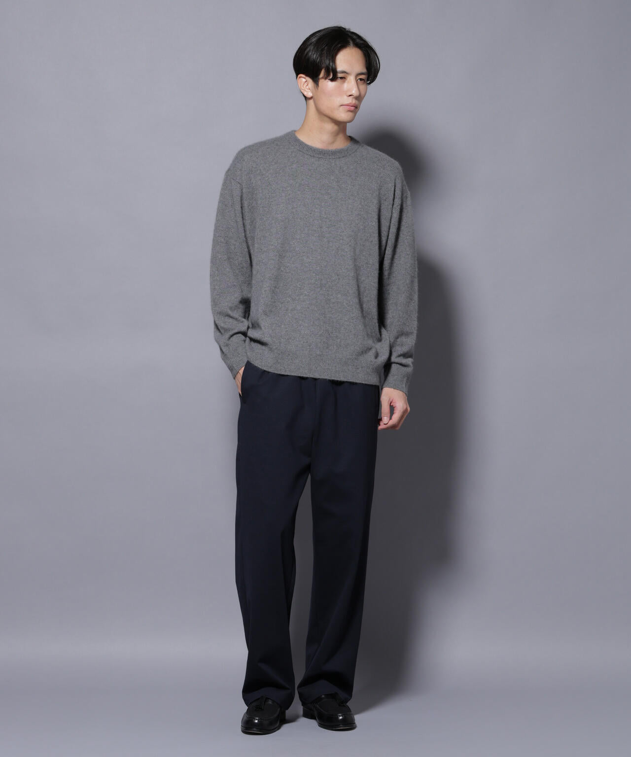 アンゴラ混ライトクルーネックニット 6685222226