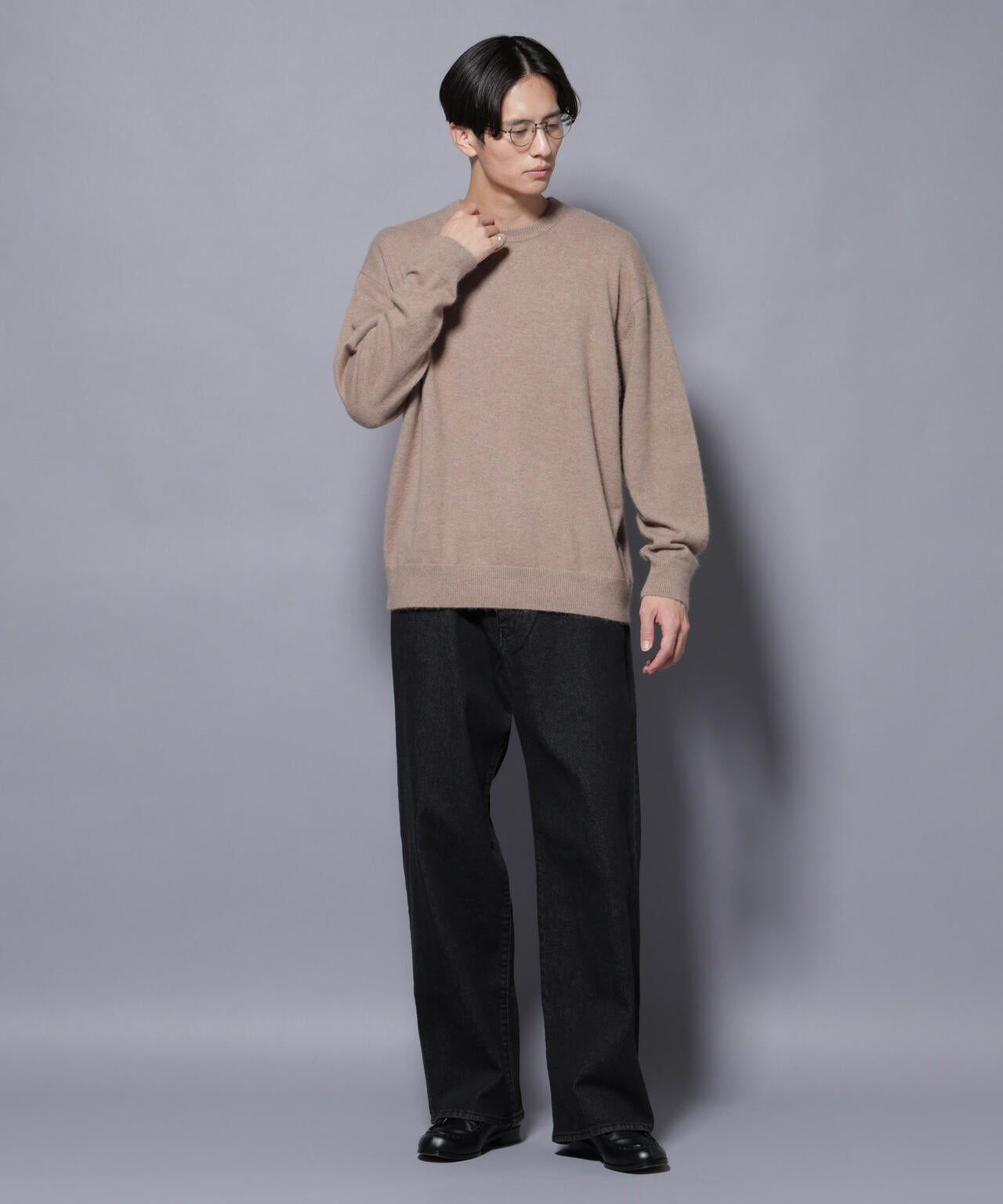 アンゴラ混ライトクルーネックニット 6685222226