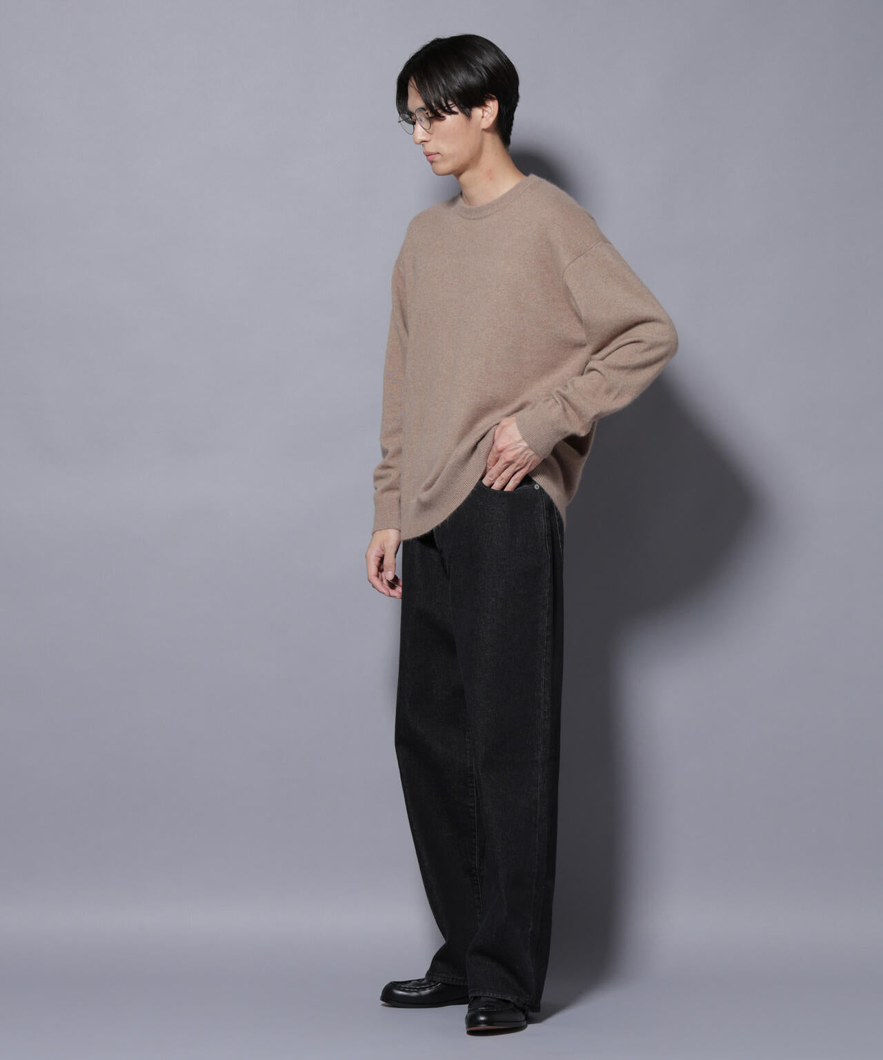 アンゴラ混ライトクルーネックニット 6685222226