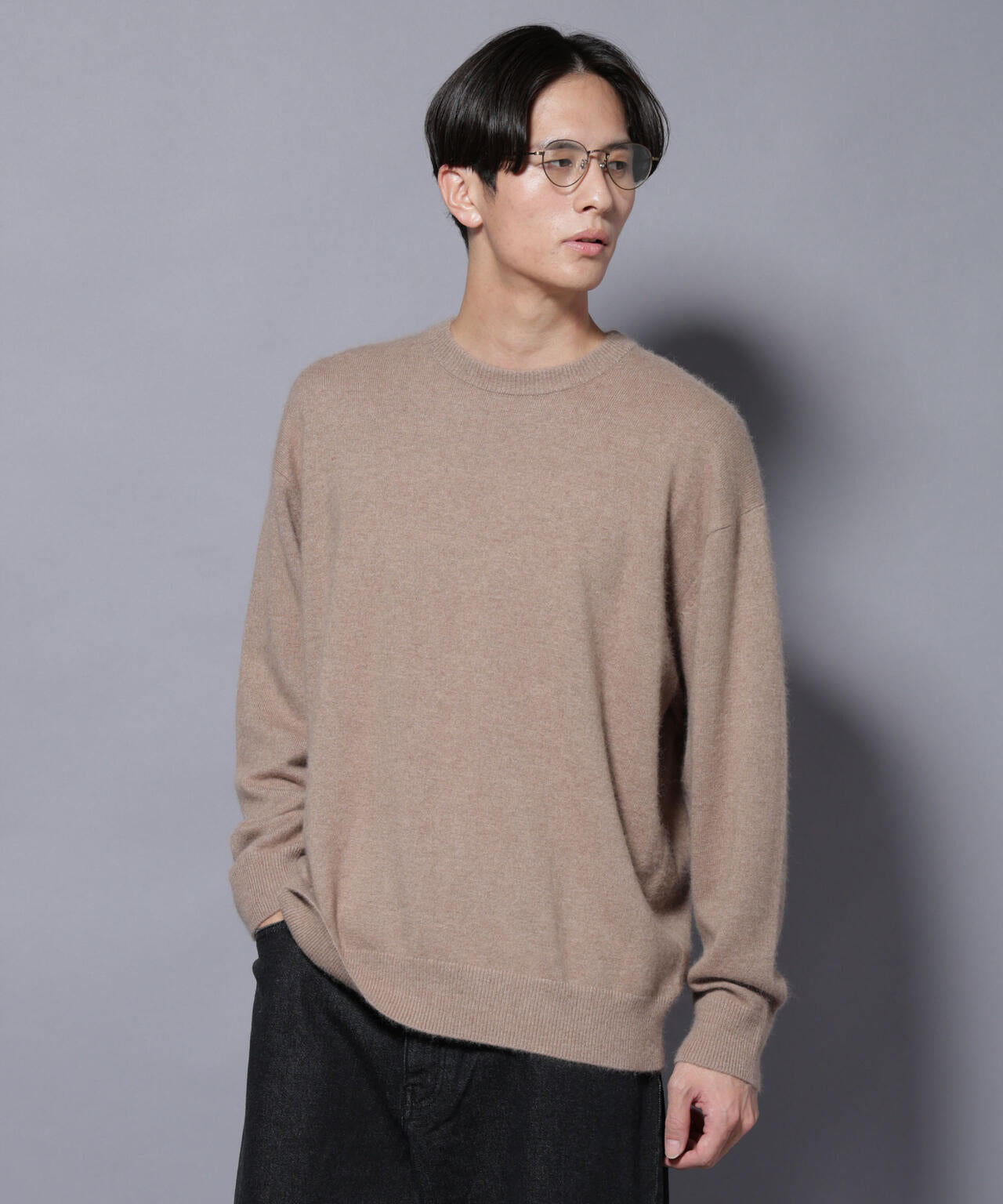 アンゴラ混ライトクルーネックニット 6685222226