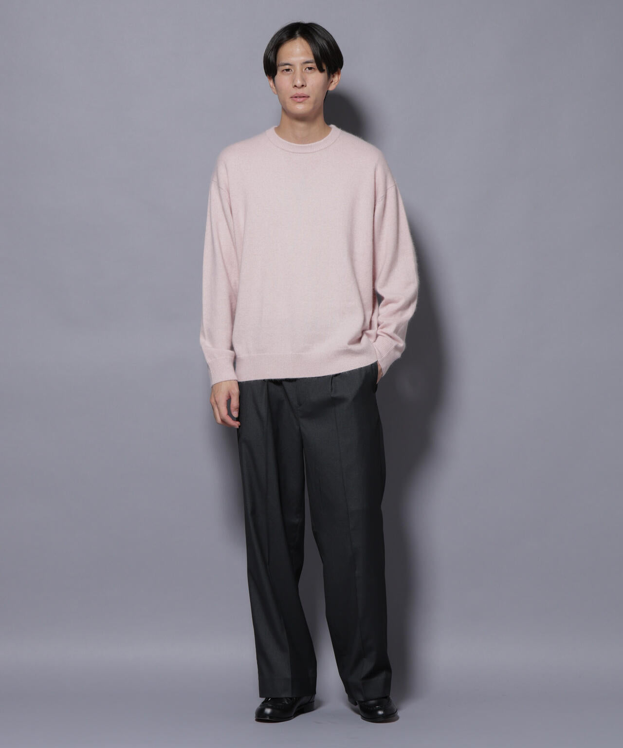 アンゴラ混ライトクルーネックニット 6685222226